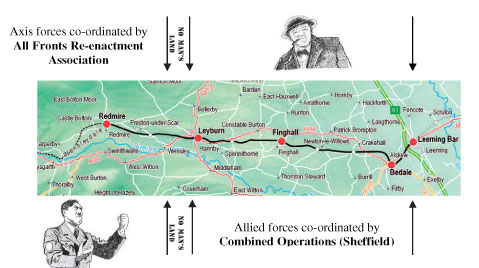 Map showing Operation Dalesman