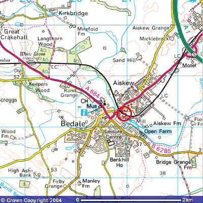 location map of bedale station