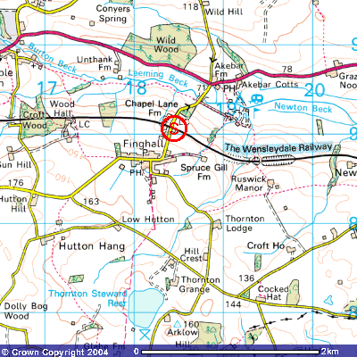 location map of finghall station